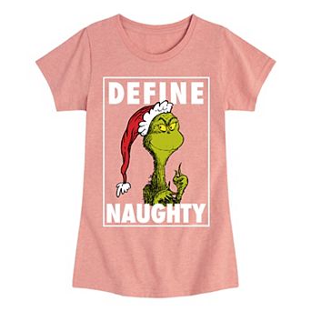 Girls 7-16 Grinch Define Naughty Graphic Tee