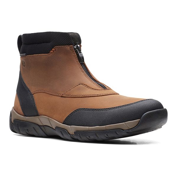 clarks zip up boots mens