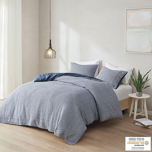 Clean Spaces Adalyn Waffle Weave Duvet Cover Set with Shams
