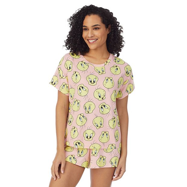 Women s Looney Tunes Tweety Bird Short Sleeve Pajama Top Pajama