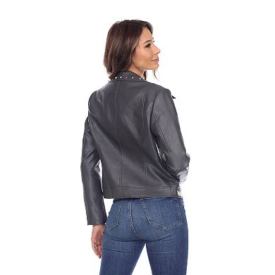Women's White Mark Faux-Leather Jacket