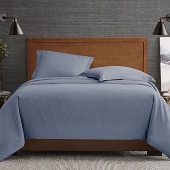 London Fog London Fog Garment Wash Solid White Duvet Cover Set with Shams