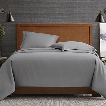 London Fog London Fog Garment Wash Solid White Duvet Cover Set with Shams