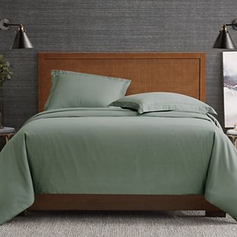 London Fog London Fog Garment Wash Solid White Duvet Cover Set with Shams