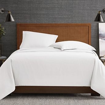 London Fog London Fog Garment Wash Solid White Duvet Cover Set with Shams