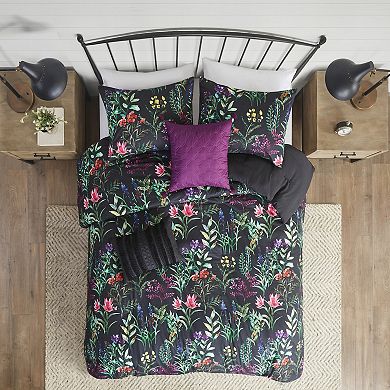 Madison Park Zaire 5-piece Floral Printed Antimicrobial Comforter Set with Shams
