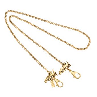 1928 Gold Tone Linked Airplane Chain Face Mask Holder