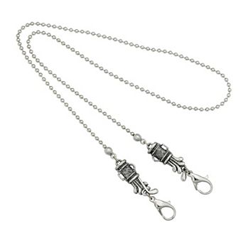 1928 Silver Tone Golf Bag Beaded Chain Face Mask Holder