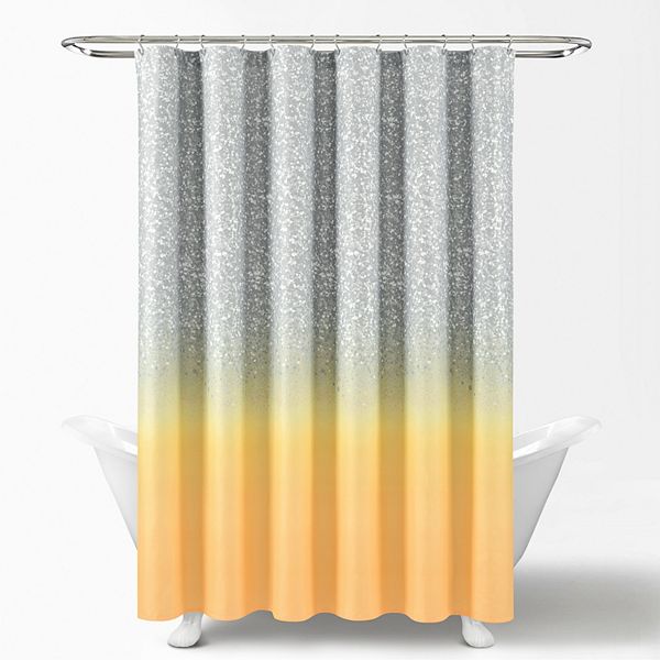 HIG Modern Glitter Geometric Metallic Printed Shower Curtains for