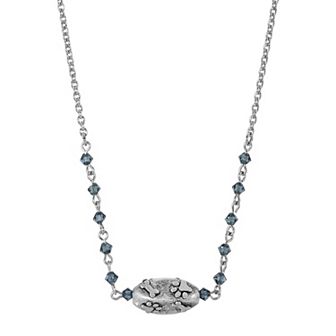 1928 Silver Tone Paw & Bone Bead Necklace