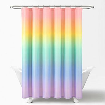 Lush Decor Rainbow Ombre Shower Curtain