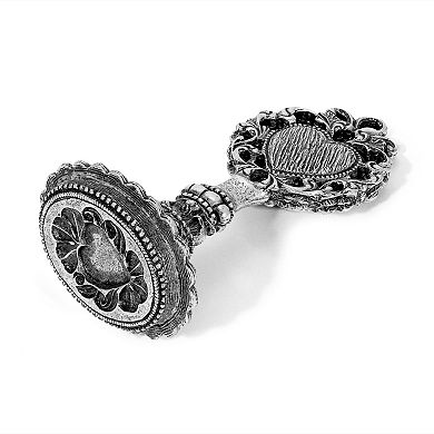 1928 Silver Tone Heart Handle Wax Stamp