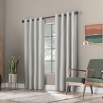 Scott Living Rafaela Woven Pattern Chenille 100% Blackout Grommet Window Curtain