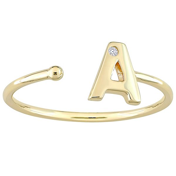 Stella Grace 10k Gold Diamond Accent Initial Open Ring