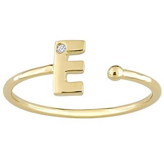 Stella Grace 10k Gold Diamond Accent Initial Open Ring