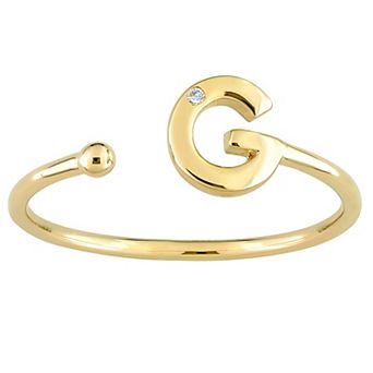Stella Grace 10k Gold Diamond Accent Initial Open Ring