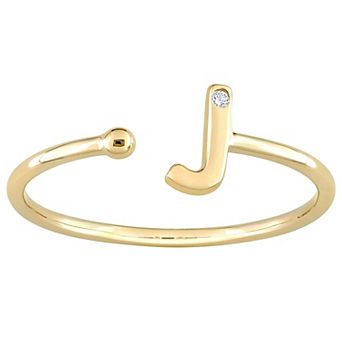 Stella Grace 10k Gold Diamond Accent Initial Open Ring