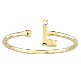 Stella Grace 10k Gold Diamond Accent Initial Open Ring