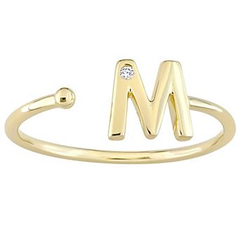Stella Grace 10k Gold Diamond Accent Initial Open Ring