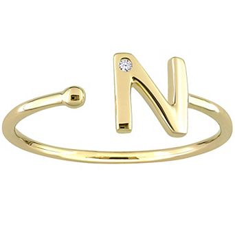 Stella Grace 10k Gold Diamond Accent Initial Open Ring