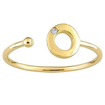 Stella Grace 10k Gold Diamond Accent Initial Open Ring