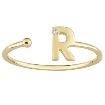 Stella Grace 10k Gold Diamond Accent Initial Open Ring