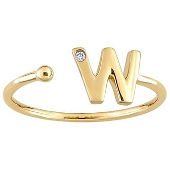 Stella Grace 10k Gold Diamond Accent Initial Open Ring