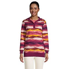 Lands' End Womens Serious Sweats Long Sleeve Collared Pullover Forest Moss  Regular X-Small at  Women's Clothing store