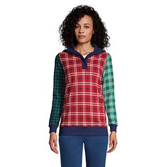 Petite Lands' End Serious Sweats Long Sleeve Button Hoodie