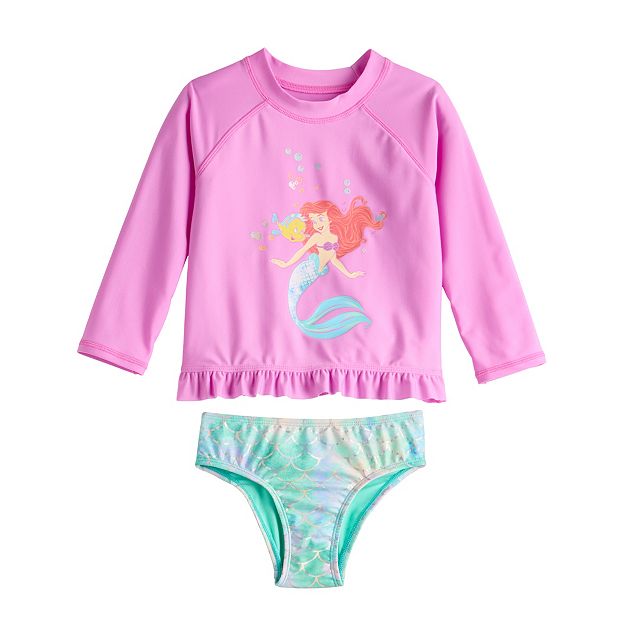 Ariel Costume Long Sleeves Ariel Leggings for Girls Size 2T,3T,4,5