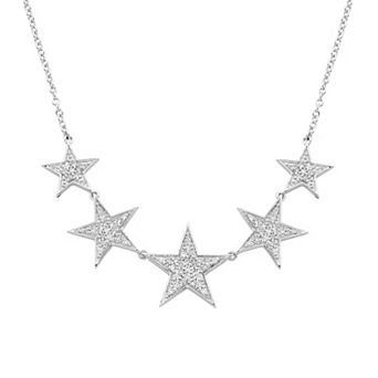 Sterling Silver 1/4 Carat T.W. Diamond Star Necklace