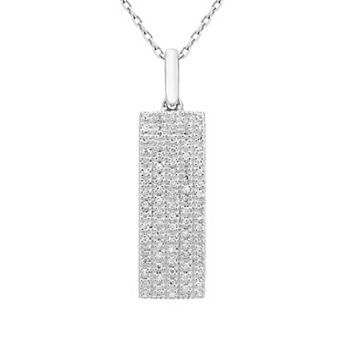 Sterling Silver 1/4 Carat T.W. Diamond Bar Pendant Necklace