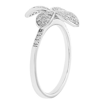 Sterling Silver 1/4 Carat T.W. Diamond Flower Ring