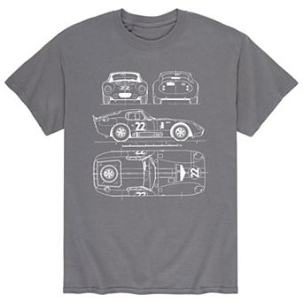 Men's Vintage Race Car Diagram Tee