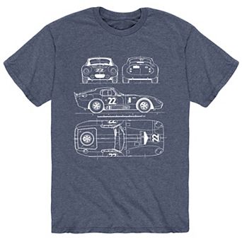 Men's Vintage Race Car Diagram Tee