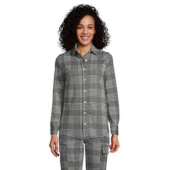 Petite Lands' End Long Sleeve Sport Knit Button Front Tunic