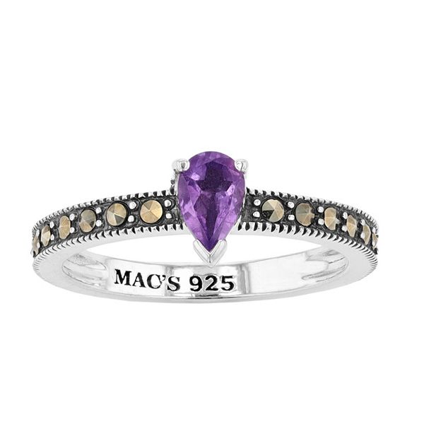 Amethyst and marcasite on sale ring