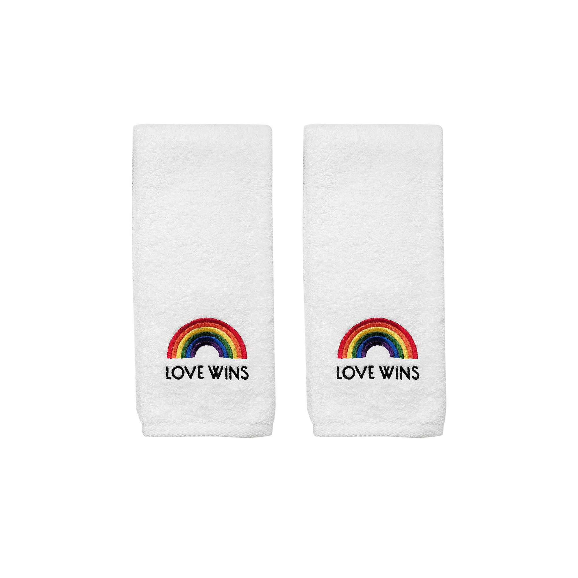 Avanti Pride 2-pack Love Wins Hand Towel, White