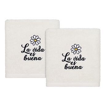 Avanti Latin 2-pack Life Is Good, "La Vida es Buena" Hand Towel