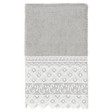 Linum Home Textiles Turkish Cotton Aiden 3-piece White Lace Embellished Towel Set