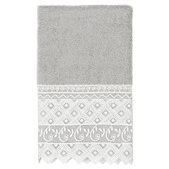 2pc Arian Cream Lace Embellished Hand Towels Light Gray - Linum Home  Textiles