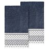 Linum Home Textiles Turkish Cotton Aiden 2-piece White Lace Embellished Bath Towel Set