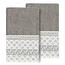 Linum Home Textiles Turkish Cotton Aiden 2-piece White Lace Embellished Hand Towel Set