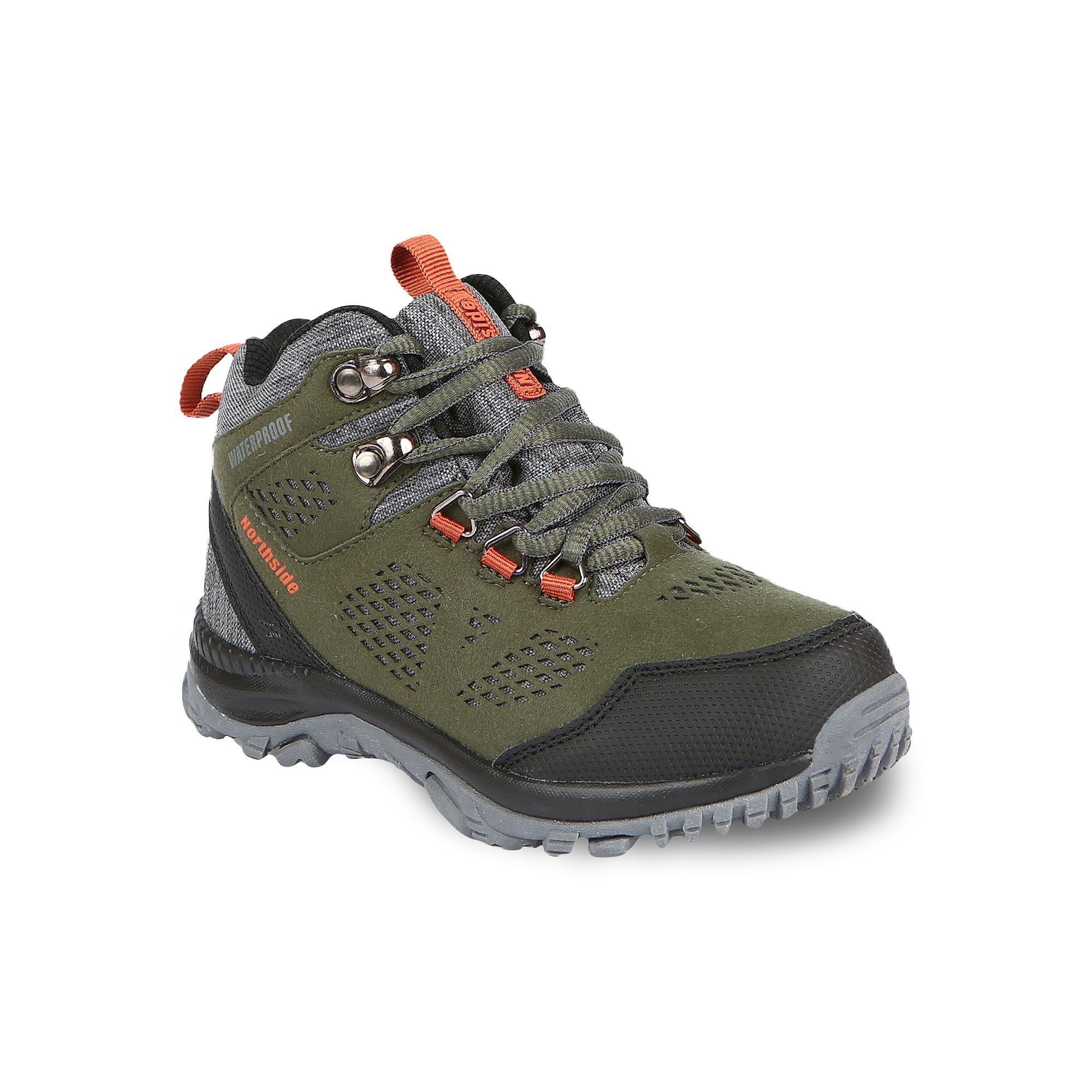 Northside Benton Mid Boys Waterproof Hiking Boots, Boys, Size: 1, Green G