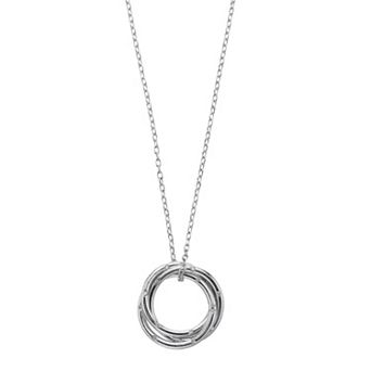 SIRI USA by TJM Sterling Silver Cubic Zirconia Circle Pendant Necklace