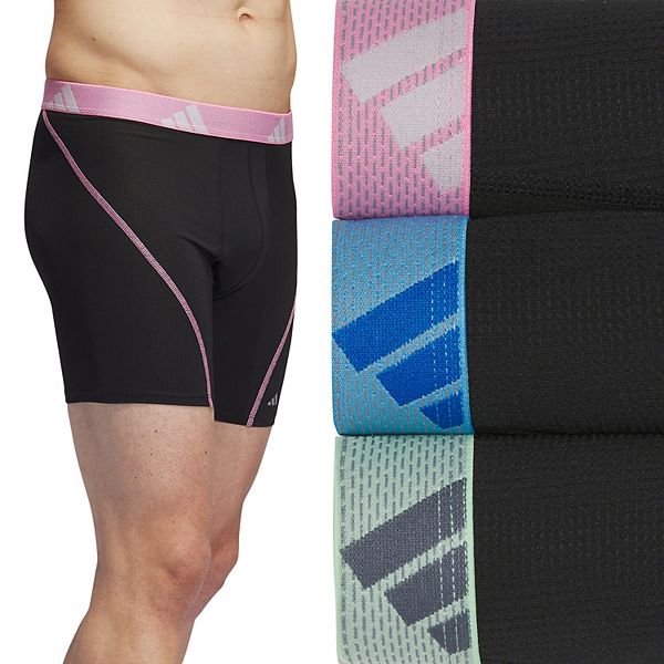 Men's adidas 3-pack Sport Performance Mesh Boxer Briefs - Black Pink Blue Burst (M)
