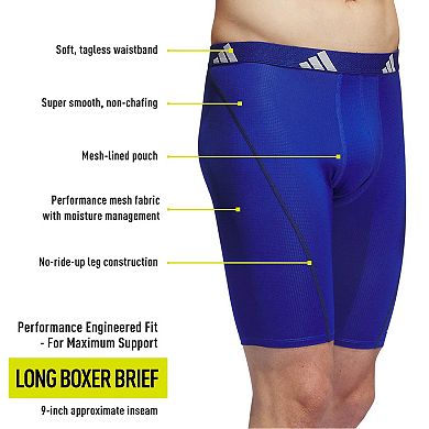 Men's adidas 3-pack Sport Performance Mesh 9" Long-Leg Boxer Briefs
