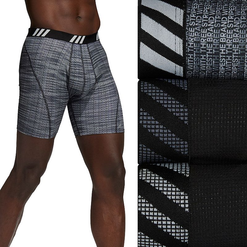 Mens adidas 3-pack Sport Performance Mesh Patterned Boxer Briefs, Size: Me