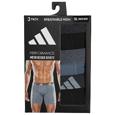 Big & Tall adidas 3-pack Sport Performance Mesh Boxer Briefs