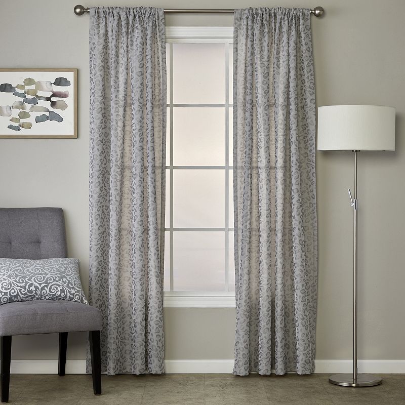 SKL Home Cheetah Spot 1-panel Window Curtainin Charcoal, Silver, 52X63